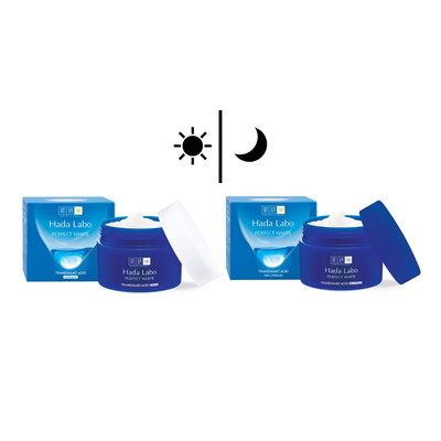 [VB] Combo dưỡng trắng da ngày và đêm: Kem dưỡng trắng 50g + Gel dưỡng trắng 50g Hada Labo Perfect White Tranexamic Acid