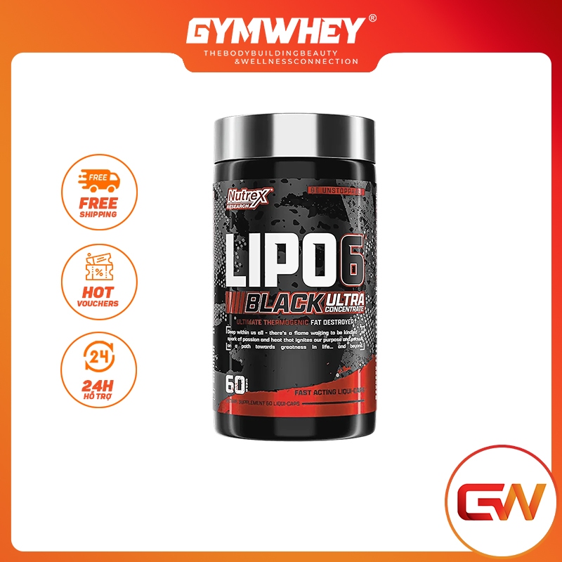 Lipo 6 Đốt M ỡ Gi ảm Cân Cực Mạnh NUTREX RESEARCH LIPO 6 BLACK ULTRA CONCENTRATE 60 Viên