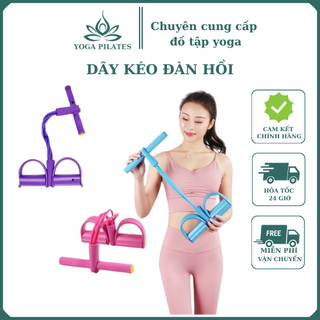 Dây kéo đàn hồi cao su co giãn kháng lực 4 ống cao su cao cấp kéo dài 1m , đa năng tập bụng đùi vai eo mông