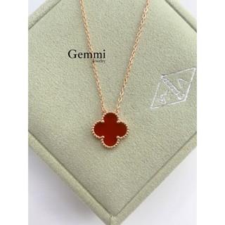 [Hàng siêu cấp -Bạc] Dây chuyền bông hoa cỏ 4 lá mix đá bản 15mm Bạc Cao Cấp Rosegold & Whitegold - Gemmi Jewelry