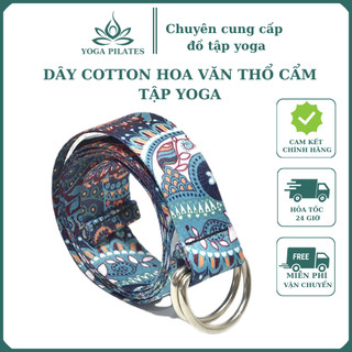 Dây Tập Yoga Cotton Mềm Mại Hoa Văn Thổ Cẩm Dài 1m8-2m5 có chốt móc, chịu lực tốt, hỗ trợ luyện tập trong tập yoga, gym