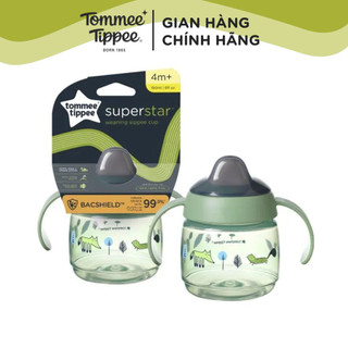 Bình tập uống nước có vòi mút kháng khuẩn chống tràn, chống sặc cho bé Tommee Tippee SuperStar, 190ml – Xanh lá