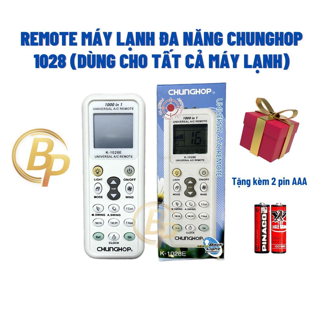 Remote điều khiển máy lạnh đa năng CHUNGHOP 1028 - Điều khiển điều hoà đa năng Chunghop 1028