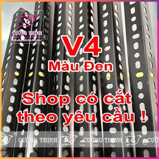 Sắt V4, màu đen, dài 1m, 1m5, 2m, Lắp ráp kệ sắt v lỗ đa năng...ráp kệ trồng rau