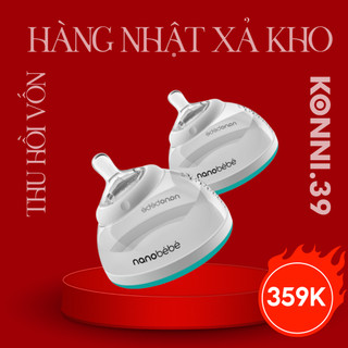 Set 2 Bình sữa Nanobebe 240ml không chứa BPA hình bầu ngực mẹ bình sữa cho bé Nanobebe - Hakushi