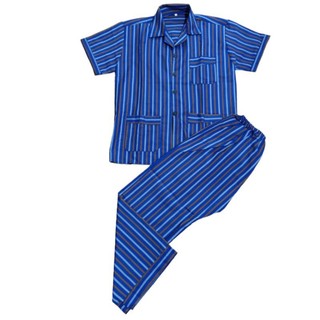Bộ pijama kẻ sọc quần dài áo cộc tay