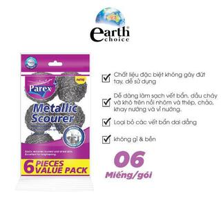 Gói 6 miếng cước cọ rửa inox cao cấp parex sạch, bền không xước tay, dùng cho vết bẩn cứng đầu