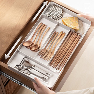 Khay đựng muỗng đũa, khay chia ngăn kéo tủ bếp có thể điều chỉnh kích thước