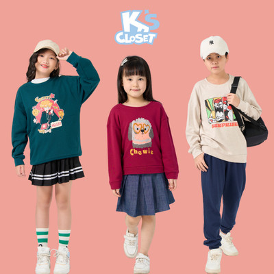 Áo Jumper Dài Tay K'S CLOSET Chất Liệu Da Cá Cho Trẻ Em 2-14 tuổi (10-55kg) E031TWF/ KT220TWF/ E021TWF/KT340THF