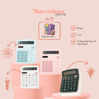 Máy tính văn phòng dùng pin và năng lượng mặt trời/ ánh sáng cầm tay 12 số