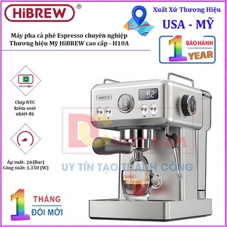 Máy pha cà phê Espresso chuyên nghiệp, thương hiệu Mỹ HiBREW cao cấp - H10A