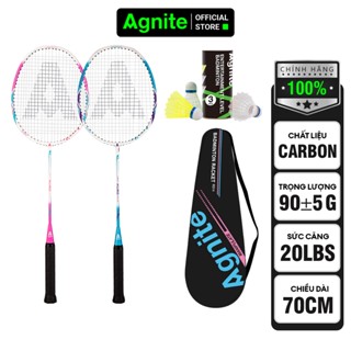 [TẶNG QUÀ Bộ 2 vợt cầu lông cao cấp Agnite, chất liệu hợp kim nhôm carbon siêu bền nhẹ tặng cầu, túi CHẤT LƯỢNG CAO