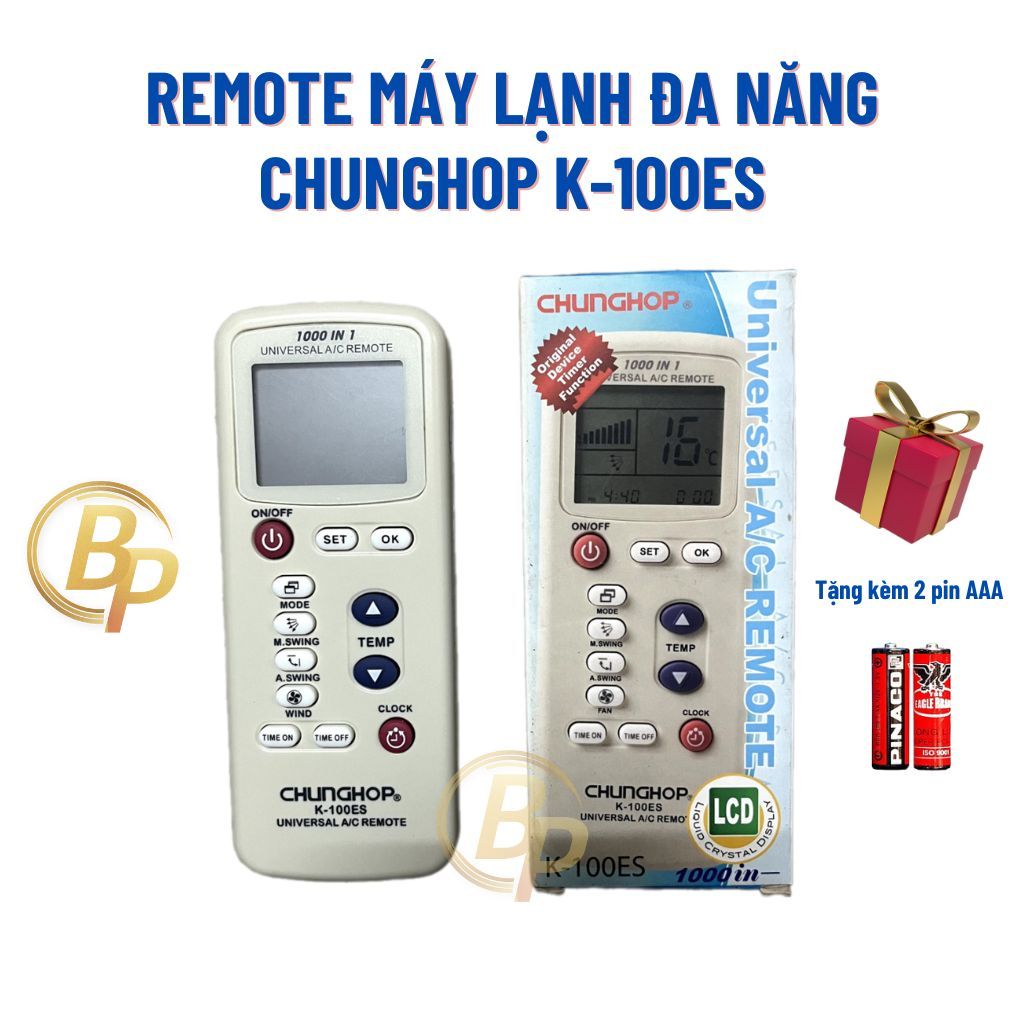 Remote điều khiển máy lạnh CHUNGHOP K100es - Điều khiển điều hoà đa năng