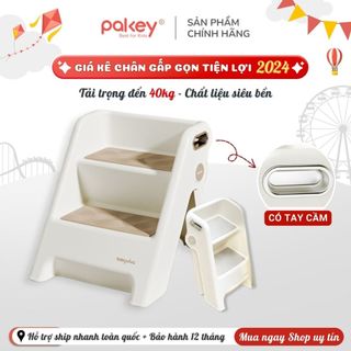 Ghế Kê Chân Cho Bé Tăng Chiều Cao Pakey, Ghế Kê Chân Toilet Có Thành Vịn Chắc Chắn, Mẫu 2 Bậc Có Thể Gấp Gọn