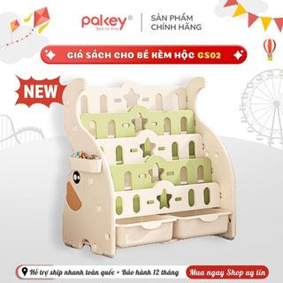 Giá Sách Nhiều Tầng Cho Bé Pakey GS02 Kèm 2 Hộc Để Đồ, Kệ Sách Nhựa Hình Voi Đáng Yêu