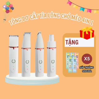 Tông đơ cắt lông chó mèo 4 in 1 siêu bền và tiện lợi, tông đơ cạo lông chó đa năng, chuyên dụng