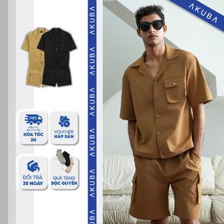 Set Quần Áo Tay Ngắn AKUBA Oversize Cotton Mềm Mịn Thoáng Khí | 02BP1030