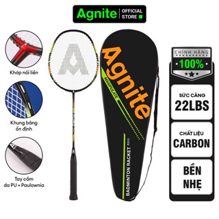 Vợt cầu lông đơn carbon Agnite chính hãng - khung carbon siêu bền, nhẹ, đẹp - tặng túi đựng vợt - dây đã căng sẵn