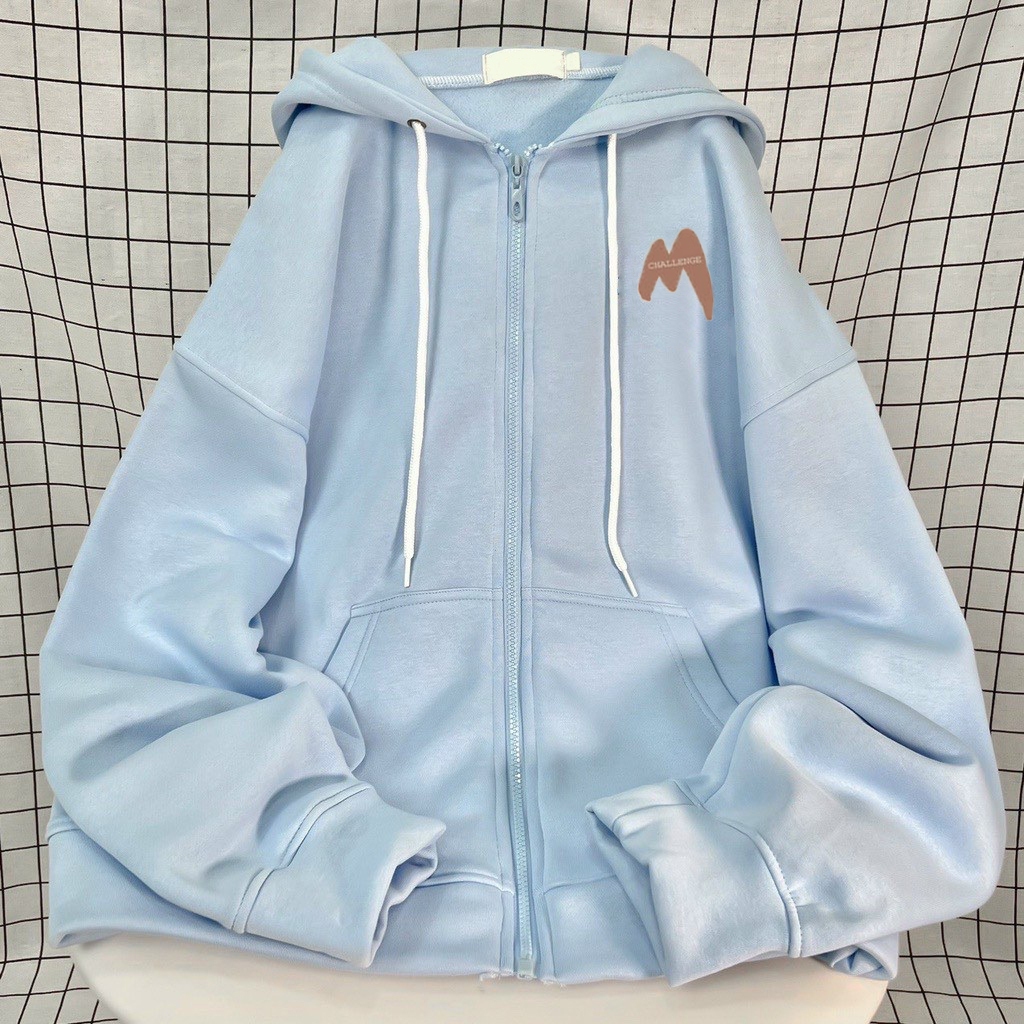 Áo Khoác Hoodie Zip Hình M Challenge Đơn Giản Dễ Phối Đồ, Chất Liệu Nỉ Cotton Mềm Mịn Ấm Áp Cho Bé