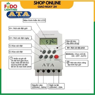 Công tắc hẹn giờ ATA AT-17C điều khiển tắt mở chuông báo theo lịch hẹn