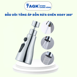 Đầu Thay Thế Vòi Nước Kim Loại 3 Chế Độ Xoay 360 Độ° Thích Hợp Bồn Rửa Chén Có Đầu Lọc (7AGKSTORE)