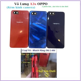 Vỏ Lưng oppo A3s,kèm kính camera