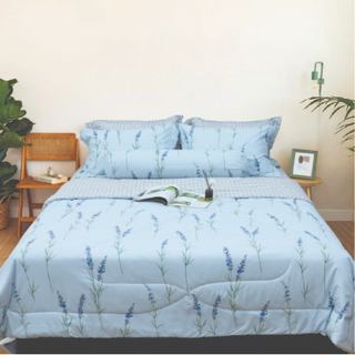  Bộ 4 món ga, áo gối cotton Jun Store không kèm mền họa tiết màu xanh cây cỏ