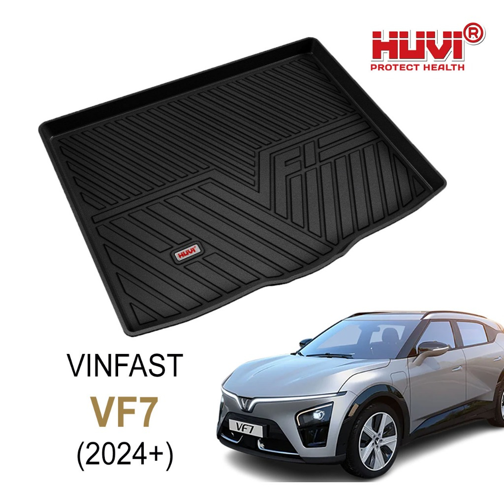 Thảm lót cốp HUVI 3D cho xe Vinfast VF7 Thảm đúc HUVI CAO CẤP KHÔNG MÙI - KHÔNG ẨM MỐC - DỄ VỆ SINH