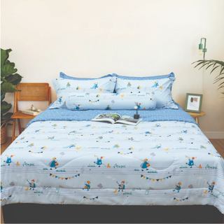  Bộ 4 món ga, áo gối cotton Jun Store không kèm mền màu xanh họa tiết hoàng tử 34