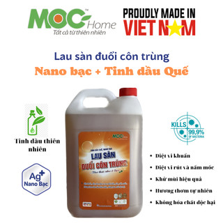 Nước lau sàn đuổi côn trùng tinh dầu quế Nano bạc (Can 5L)