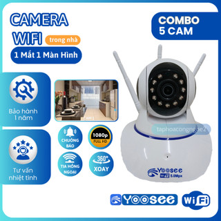 (COMBO 5 CAM) Camera IP WIFI YOOSEE 3 Râu Trong Nhà 1080P Không Cổng LAN - Bảo Hành 12 Tháng