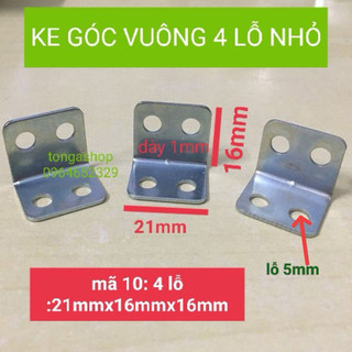 Giá Đỡ Ke Góc Vuông , bát eke góc chữ L,bake góc, nẹp góc 4 lỗ loại tốt-KE GÓC VUÔNG 4 LỖ