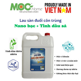 Nước lau sàn đuổi côn trùng tinh dầu sả Nano bạc (Can 10L)