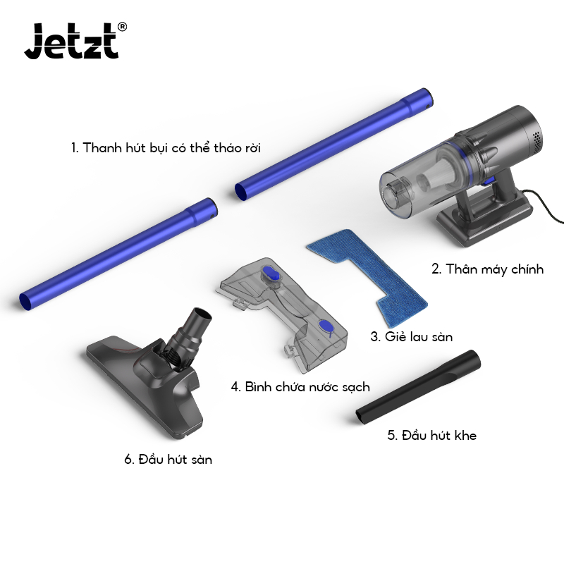 Máy hút bụi cầm tay có dây đa năng 6 tầng lọc bụi JETZT X7, lực hút 19000PA, trọng lượng siêu nhẹ | BigBuy360 - bigbuy360.vn