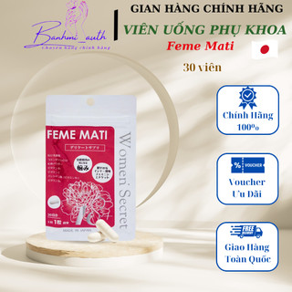 Viên uống men phụ khoa feme mati nhật bản, làm hồng se khít & giảm tình trạng khô hạn / gói 30 viên