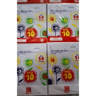 Giấy kiểm tra cấp 1 điểm 10 hồng hà