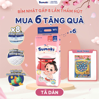  COMBO 6 Tã dán Sumoki Nhật Bản - Bỉm quần siêu mỏng, siêu thấm, đóng cả ngày đêm không hăm bí, khử mùi tốt