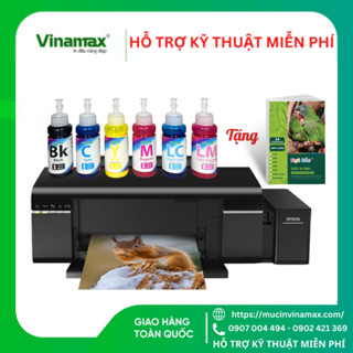 [HỎA TỐC] [MUA 1 BỘ TẶNG 1 XẤP GIẤY IN ẢNH ] Mực in phun máy in Epson T50/60/1390 - L800/805/1800 (Mực pigment - Mã 673)