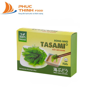 [Rong nho kèm nước xốt] Rong Nho Tách Nước Ăn Liền Tasami Xốt Mè Rang, Phomai Cay, Tương Wasabi - Hộp 175gr (35g*5 gói)