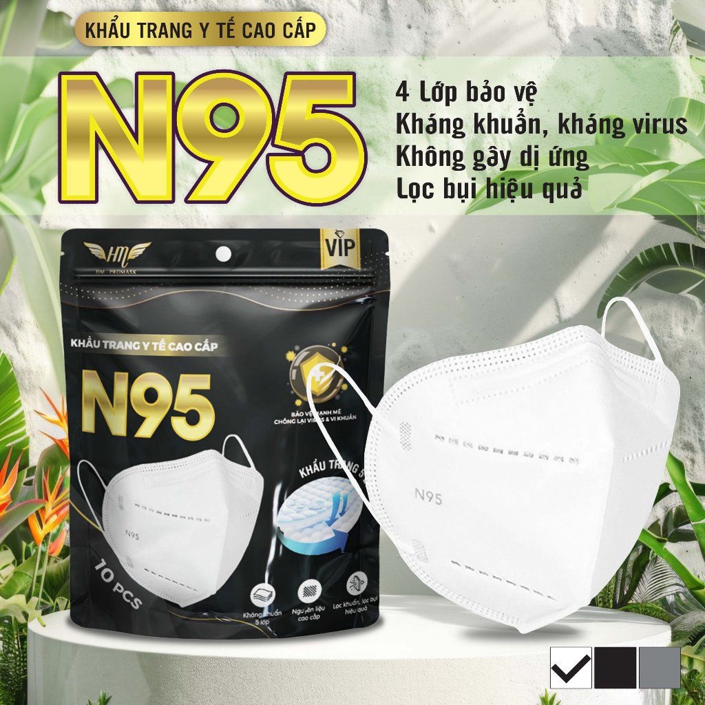 Thùng 300 cái  Khẩu trang N95 5 lớp HM pro mask kháng khuẩn chống bụi mịn, khẩu trang chống nắng