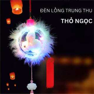 Quà trung thu, đèn lồng trung thu thỏ nhồi bông, lồng đèn thỏ ngọc trung thu 2024