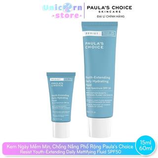 Kem Ngày Mềm Mịn, Chống Nắng Phổ Rộng Paula's Choice Resist Youth-Extending Daily Mattifying Fluid SPF 50 60ml