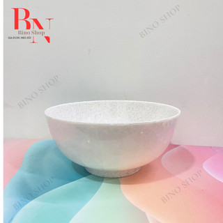 Tô Nhựa Melamine Tròn Vân Đá Kem