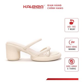 Kaleea - Dép Cao Gót Sandal Nữ Đế Trụ Quai Da Mảnh Cao 7p Đi Êm Chân - G10