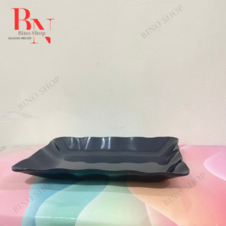 Dĩa Nhựa Melamine Cánh Hoa Màu Đen