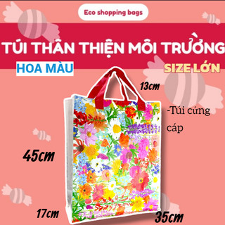 Túi đi chợ, thân thiện môi trường, đi siêu thị, làm từ chất liệu tái chế, PP dệt, tái sử dụng được