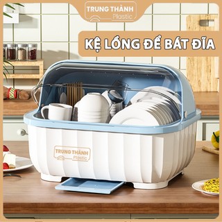 Kệ lồng giá úp bát có nắp trong suốt Trung Thành Plasitc