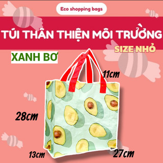 [NHỎ] TÚI TÁI CHẾ THÂN THIỆN MÔI TRƯỜNG, ĐI CHỢ, ĐI SIÊU THỊ, CHỐNG THẤM NƯỚC, LAU CHÙI ĐƯỢC, CỠ NHỎ, TÚI PP DỆT