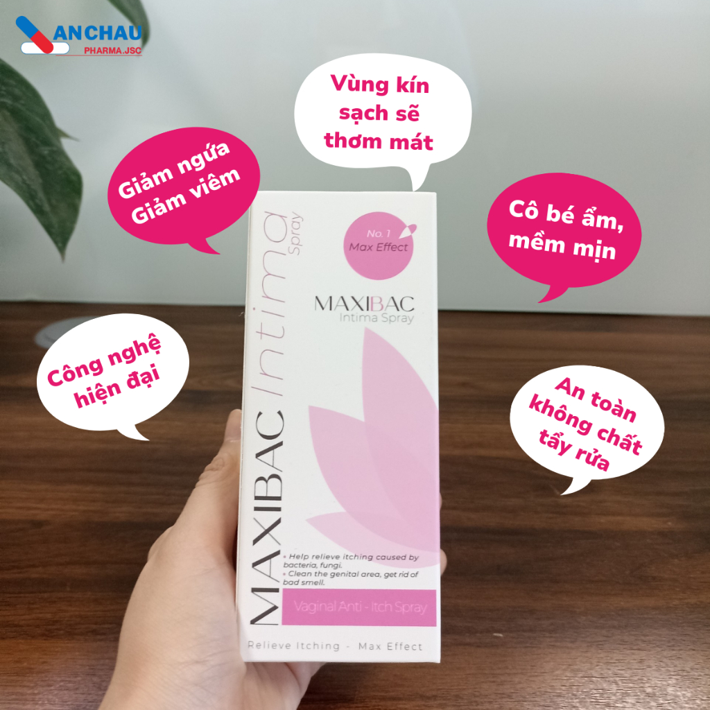 Dưỡng ẩm phụ khoa An Châu Maxibac Intima giúp khử mùi dưỡng ẩm mềm mịn da dạng xịt- Lọ 100ml