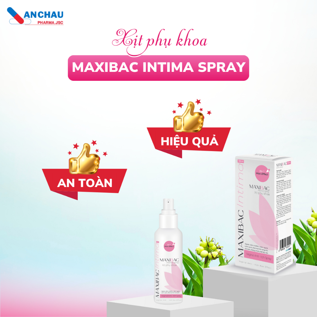 Dưỡng ẩm phụ khoa An Châu Maxibac Intima giúp khử mùi dưỡng ẩm mềm mịn da dạng xịt- Lọ 100ml